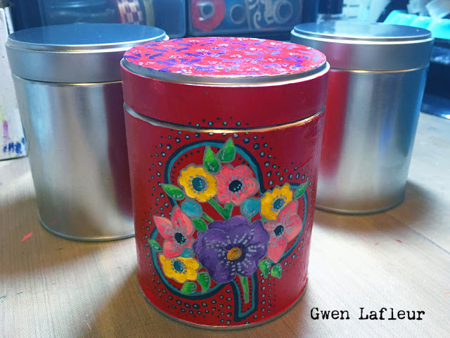 Stenciled Spice Tins Tutorial - Gwen Lafleur